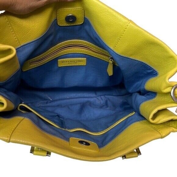 Maxx New York Neon yellow shoulder bag purse spring Pocketbook - Picture 8 of 11